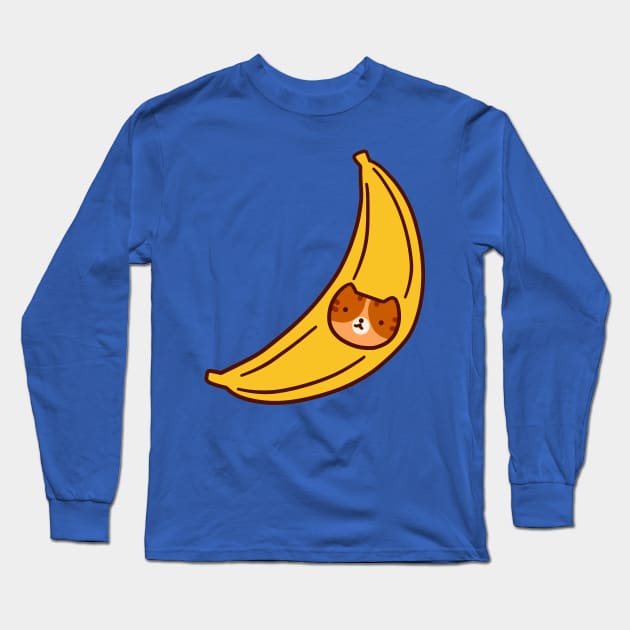 Banana Tabby Cat Face Long Sleeve T-Shirt by saradaboru